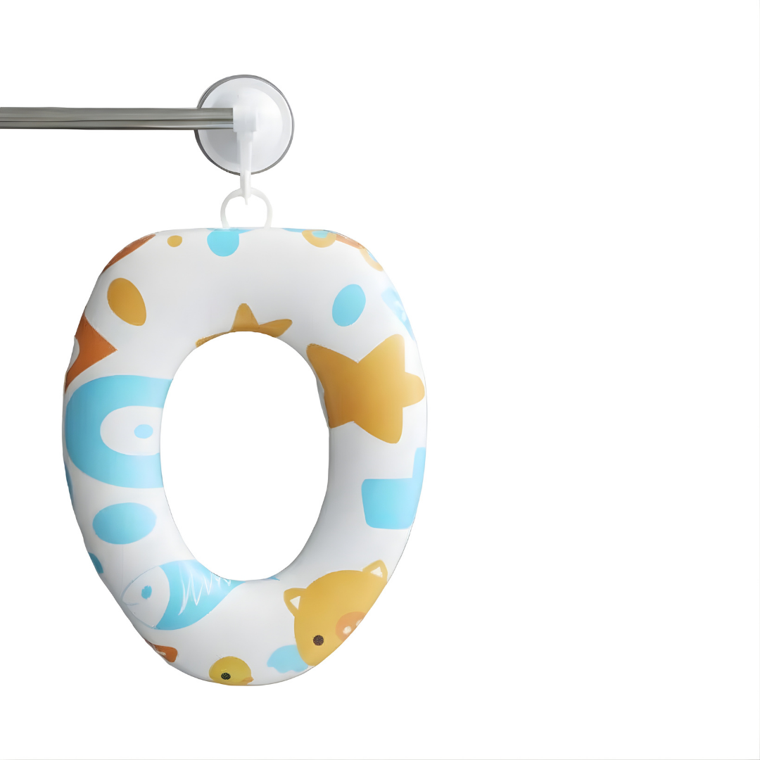 Asiento acolchado para inodoro infantil — Diseño divertido y cómodo