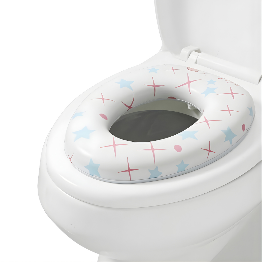 Asiento acolchado para inodoro infantil — Diseño divertido y cómodo
