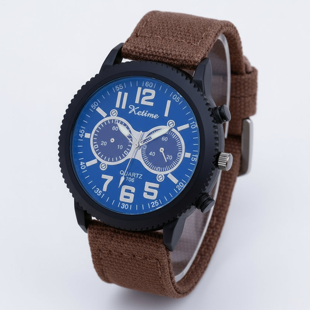 reloj analógico para hombre con caja metálica brillante y correa ajustable de acero o cuero estilo elegante