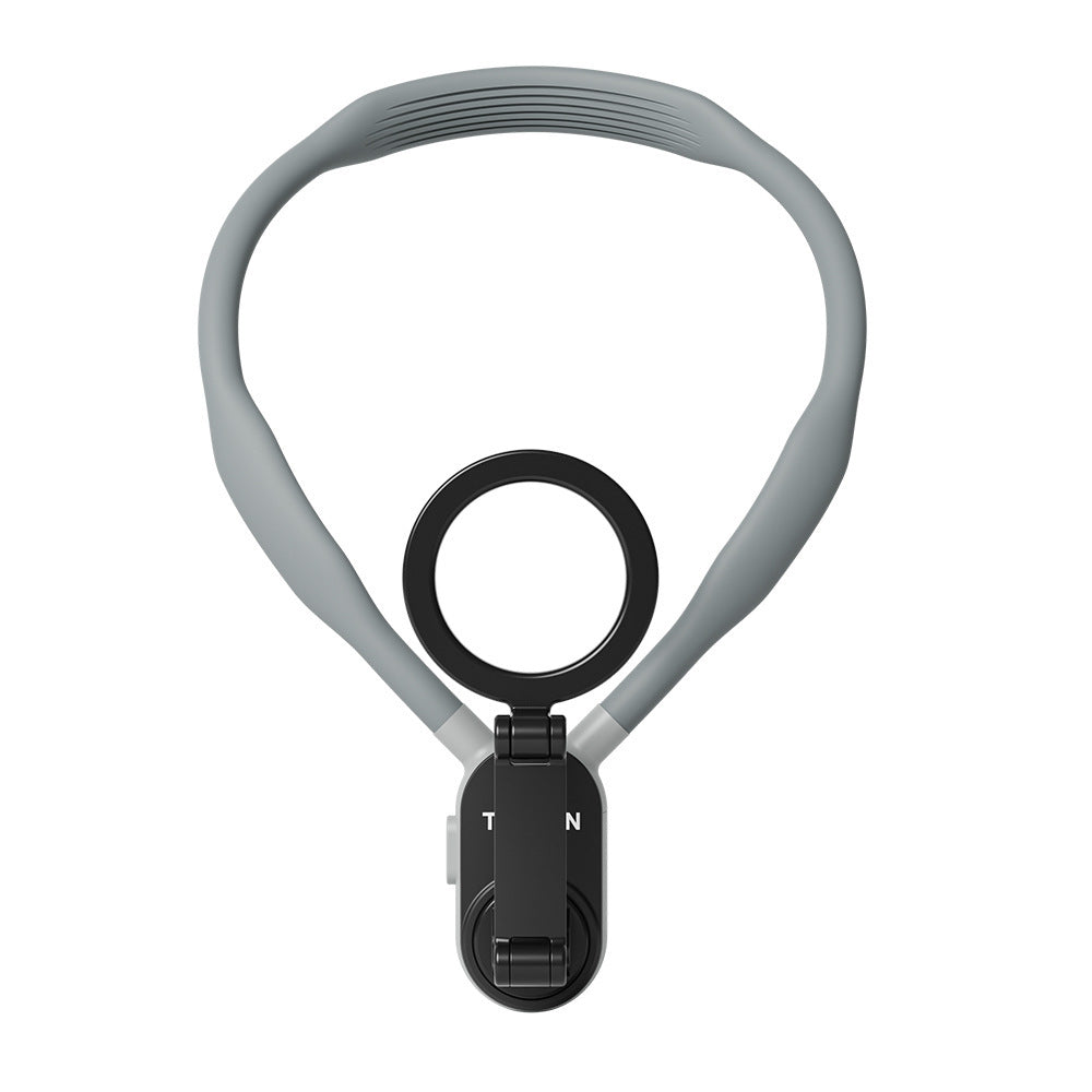 Soporte magnético para móvil tipo collar con 16 imanes de neodimio, diseño de silicona ergonómica y compatibilidad universal para grabación en perspectiva POV y uso manos libres.