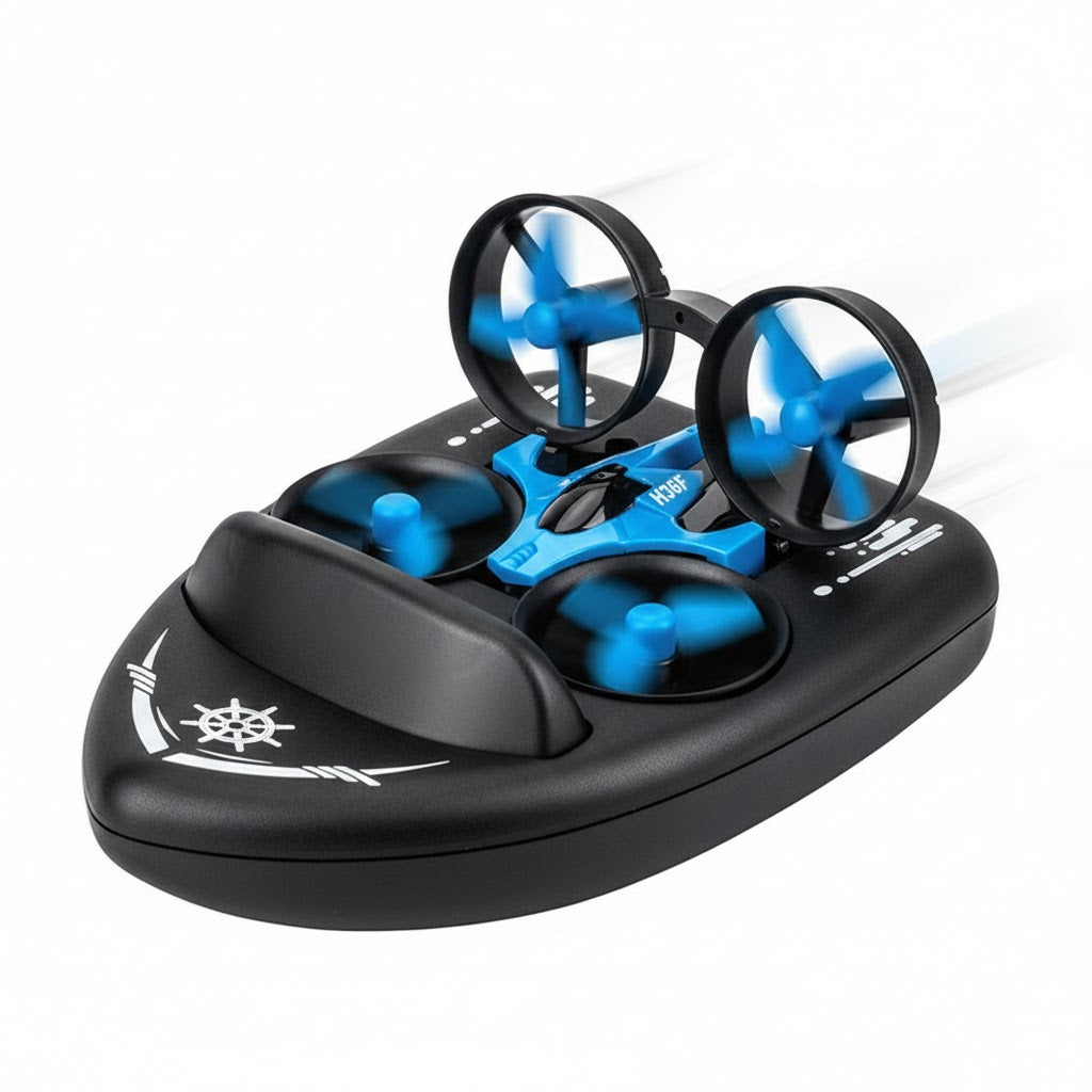 Dron 3 en 1 JJRC H36F Terzetto – Volador, Acuático y Terrestre con Control Remoto
