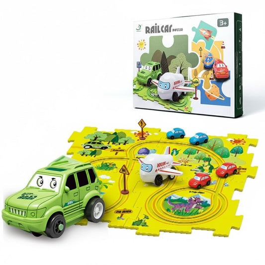 Pista Eléctrica de Puzzle para Niños – Coche Automático DIY Creativo