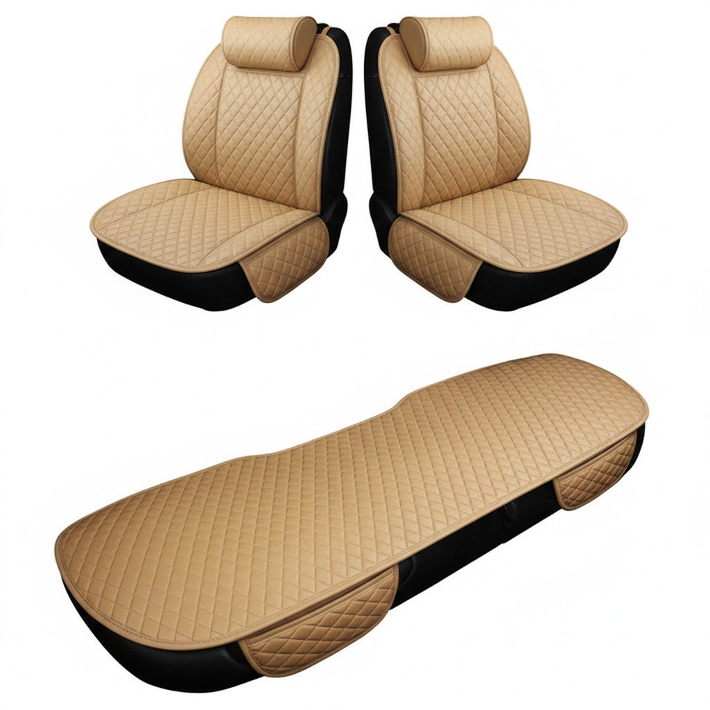 Set de Cuero de Tres Piezas para Automóvil – Protector Universal para Todas las Estaciones