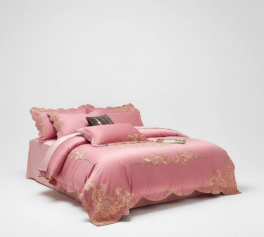 Juego de Cama de Terciopelo Bordado – Set 4 Piezas Elegante y Moderno