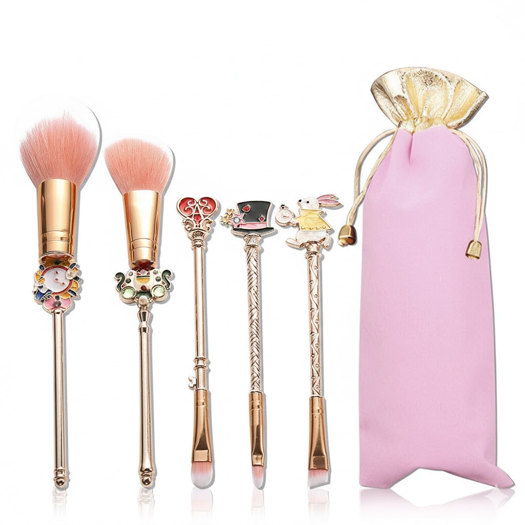 Set de Brochas de Maquillaje Profesional Rose Gold y Gold